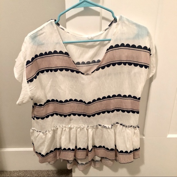 SHEIN Tops - Striped peplum top